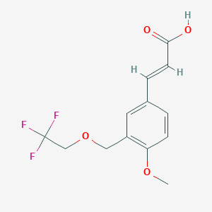 molecular formula C13H13F3O4 B1344462 (2E)-3-{4-Methoxy-3-[(2,2,2-trifluoroethoxy)-methyl]phenyl}acrylic acid CAS No. 1119452-77-5