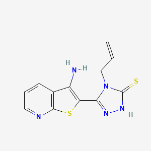 molecular formula C12H11N5S2 B1344474 4-allyl-5-(3-aminothieno[2,3-b]pyridin-2-yl)-4H-1,2,4-triazole-3-thiol CAS No. 1030430-60-4