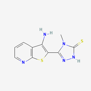 molecular formula C10H9N5S2 B1344475 5-(3-氨基噻吩并[2,3-b]吡啶-2-基)-4-甲基-4H-1,2,4-三唑-3-硫醇 CAS No. 1030430-84-2