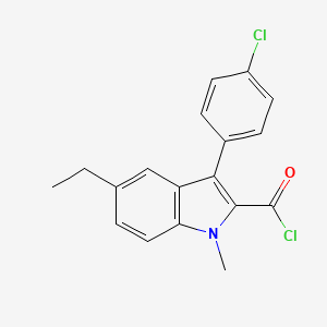 molecular formula C18H15Cl2NO B1344480 3-(4-chlorophenyl)-5-ethyl-1-methyl-1H-indole-2-carbonyl chloride CAS No. 1114597-24-8
