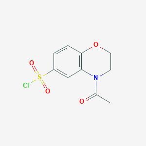 molecular formula C10H10ClNO4S B1344484 4-乙酰基-3,4-二氢-2H-1,4-苯并恶嗪-6-磺酰氯 CAS No. 1017791-37-5