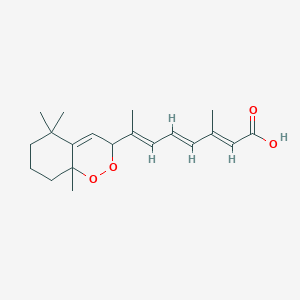 molecular formula C20H28O4 B13444843 (2E,4E,6E)-7-(5,5,8a-trimethyl-3,6,7,8-tetrahydro-1,2-benzodioxin-3-yl)-3-methylocta-2,4,6-trienoic acid 