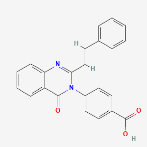 molecular formula C23H16N2O3 B13444862 (E)-4-(4-oxo-2-styrylquinazolin-3(4H)-yl)benzoic acid 