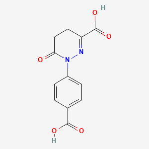 molecular formula C12H10N2O5 B1344488 1-(4-Carboxyphenyl)-6-oxo-1,4,5,6-tetrahydropyridazine-3-carboxylic acid CAS No. 920464-96-6