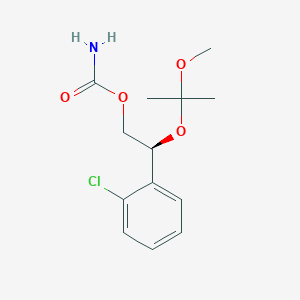 molecular formula C13H18ClNO4 B13444957 (betaS)-2-Chloro-beta-(1-methoxy-1-methylethoxy)-benzeneethanol 1-Carbamate 