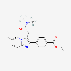 molecular formula C21H23N3O3 B13444958 Zolpidem Phenyl-4-carboxylic Acid Ethyl Ester-d6 