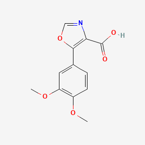 molecular formula C12H11NO5 B1344496 5-(3,4-Dimethoxyphenyl)-1,3-oxazole-4-carboxylic acid CAS No. 89205-08-3