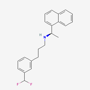 molecular formula C22H23F2N B13445045 (R)-3-(3-(Difluoromethyl)phenyl)-N-(1-(naphthalen-1-yl)ethyl)propan-1-amine 