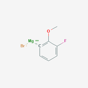 molecular formula C7H6BrFMgO B13445083 magnesium;1-fluoro-2-methoxybenzene-3-ide;bromide 