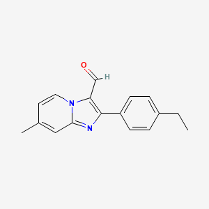 molecular formula C17H16N2O B1344516 2-(4-乙基苯基)-7-甲基咪唑并[1,2-a]吡啶-3-甲醛 CAS No. 899360-89-5
