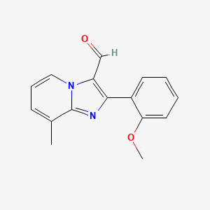 molecular formula C16H14N2O2 B1344517 2-(2-Methoxyphenyl)-8-methylimidazo[1,2-a]pyridine-3-carbaldehyde CAS No. 898380-11-5