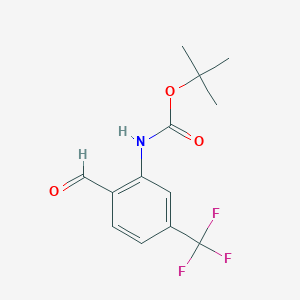 molecular formula C13H14F3NO3 B13445224 Tert-butyl 2-formyl-5-(trifluoromethyl)phenylcarbamate 