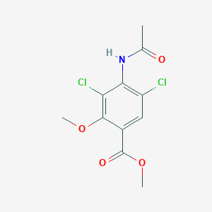 molecular formula C11H11Cl2NO4 B13445336 Methyl 4-acetamido-3,5-dichloro-2-methoxybenzoate 