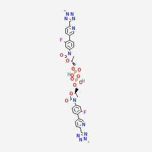 molecular formula C34H30F2N12O11P2 B13445383 Tedizolid Phosphate Dimer 