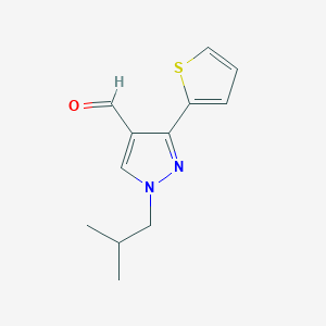 molecular formula C12H14N2OS B13445409 1-isobutyl-3-(thiophen-2-yl)-1H-pyrazole-4-carbaldehyde 