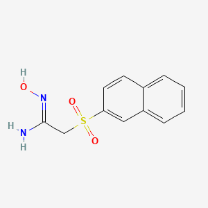 molecular formula C12H12N2O3S B13445448 N'-hydroxy-2-naphthalen-2-ylsulfonylethanimidamide 