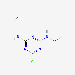 molecular formula C9H14ClN5 B13445451 1,3,5-Triazine-2,4-diamine, 6-chloro-N2-cyclobutyl-N4-ethyl- CAS No. 102587-50-8