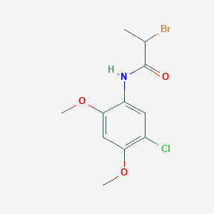 molecular formula C11H13BrClNO3 B1344553 2-bromo-N-(5-chloro-2,4-dimethoxyphenyl)propanamide CAS No. 1119452-45-7