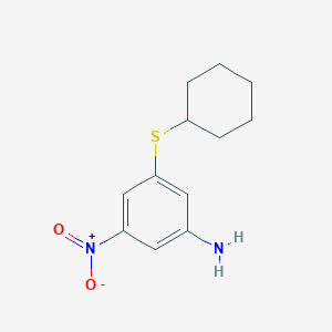 molecular formula C12H16N2O2S B1344558 3-(Cyclohexylthio)-5-nitroaniline CAS No. 898808-59-8