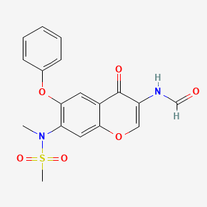 molecular formula C18H16N2O6S B13445615 N-(7-(N-Methylmethylsulfonamido)-4-oxo-6-phenoxy-4H-chromen-3-yl)formamide 