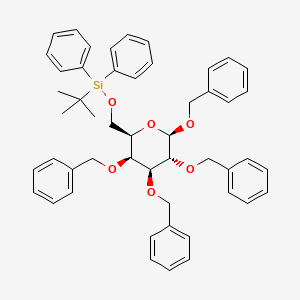 molecular formula C50H54O6Si B13445629 tert-butyl-diphenyl-[[(2R,3S,4S,5R,6R)-3,4,5,6-tetrakis(phenylmethoxy)oxan-2-yl]methoxy]silane 