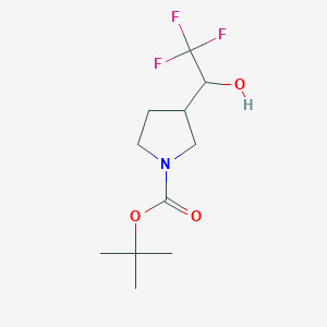 molecular formula C11H18F3NO3 B13445648 Tert-butyl 3-(2,2,2-trifluoro-1-hydroxyethyl)pyrrolidine-1-carboxylate 
