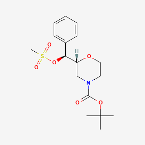 molecular formula C17H25NO6S B13445871 tert-butyl (2R)-2-[(S)-methylsulfonyloxy(phenyl)methyl]morpholine-4-carboxylate 