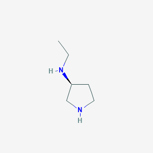molecular formula C6H14N2 B1344589 (3S)-(-)-3-(Ethylamino)pyrrolidine CAS No. 381670-31-1