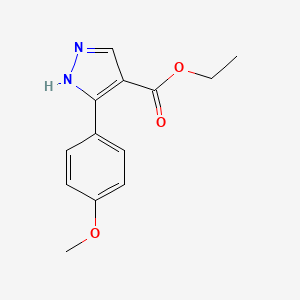 molecular formula C13H14N2O3 B1344594 ethyl 5-(4-methoxyphenyl)-1H-pyrazole-4-carboxylate 