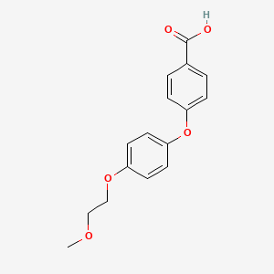 molecular formula C16H16O5 B1344598 4-[4-(2-Methoxyethoxy)phenoxy]benzoic acid CAS No. 887412-01-3