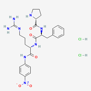 molecular formula C26H36Cl2N8O5 B1344603 (2R)-N-[(2S)-1-[[(2S)-5-(diaminomethylideneamino)-1-(4-nitroanilino)-1-oxopentan-2-yl]amino]-1-oxo-3-phenylpropan-2-yl]pyrrolidine-2-carboxamide;dihydrochloride CAS No. 62354-56-7