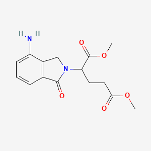 molecular formula C15H18N2O5 B13446041 Dimethyl 2-(4-amino-1-oxoisoindolin-2-yl)pentanedioate 