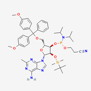 molecular formula C47H64N7O7PSi B13446078 3-[[(2R,3R,4R,5R)-5-(6-amino-2-methylpurin-9-yl)-2-[[bis(4-methoxyphenyl)-phenylmethoxy]methyl]-4-[tert-butyl(dimethyl)silyl]oxyoxolan-3-yl]oxy-[di(propan-2-yl)amino]phosphanyl]oxypropanenitrile 