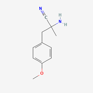 molecular formula C11H14N2O B13446120 alpha-Amino-4-methoxy-alpha-methylbenzenepropanenitrile 