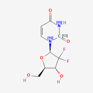 molecular formula C9H10F2N2O5 B13446152 2',2'-Difluoro-2'-deoxyuridine-13C,15N2 