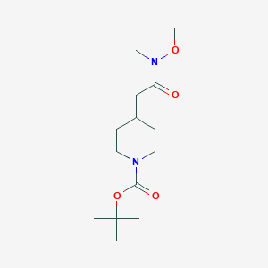 molecular formula C14H26N2O4 B1344616 1-Boc-4-[(N-methoxy-N-methylcarbamoyl)methyl]piperidine CAS No. 416852-69-2