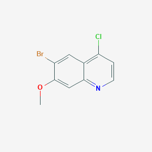 molecular formula C10H7BrClNO B1344619 6-溴-4-氯-7-甲氧基喹啉 CAS No. 476660-71-6