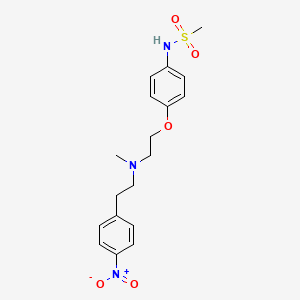 molecular formula C18H23N3O5S B13446210 N'-Desaminomethylsulfonyl-N'-nitryl Dofetilide 