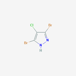 molecular formula C3HBr2ClN2 B13446217 3,5-dibromo-4-chloro-1H-pyrazole 