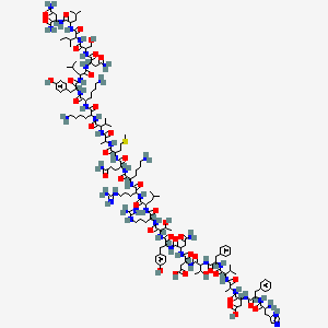 molecular formula C153H242N44O41S B13446224 H-DL-His-DL-Phe-DL-Asp-DL-Ala-DL-Val-DL-Phe-DL-xiThr-DL-Asp-DL-Asn-DL-Tyr-DL-xiThr-DL-Arg-DL-Leu-DL-Arg-DL-Lys-DL-Gln-DL-Met-DL-Ala-DL-Val-DL-Lys-DL-Lys-DL-Tyr-DL-Leu-DL-Asn-DL-Ser-DL-xiIle-DL-Leu-DL-Asn-NH2 