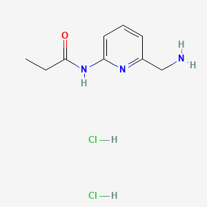 molecular formula C9H15Cl2N3O B13446244 N-[6-(aminomethyl)pyridin-2-yl]propanamide dihydrochloride 