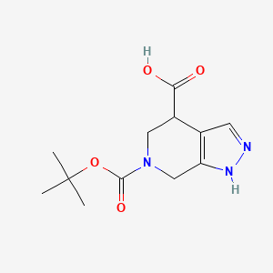 molecular formula C12H17N3O4 B13446250 6-[(tert-butoxy)carbonyl]-1H,4H,5H,6H,7H-pyrazolo[3,4-c]pyridine-4-carboxylic acid 