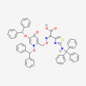molecular formula C56H44N4O6S B13446253 (2E)-2-[(1,5-dibenzhydryloxy-4-oxopyridin-2-yl)methoxyimino]-2-[2-(tritylamino)-1,3-thiazol-4-yl]acetic acid 