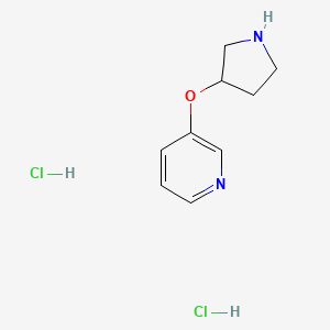 molecular formula C9H14Cl2N2O B1344636 3-(3-Pyrrolidinyloxy)pyridine dihydrochloride CAS No. 310880-83-2