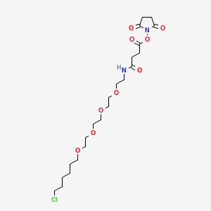 molecular formula C22H37ClN2O9 B13446382 HaloTag Succinimidyl Ester O4 Ligand 