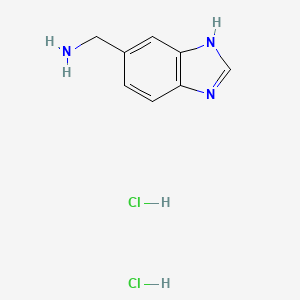 molecular formula C8H11Cl2N3 B1344640 (1H-Benzimidazol-5-ylmethyl)amine dihydrochloride CAS No. 779353-78-5