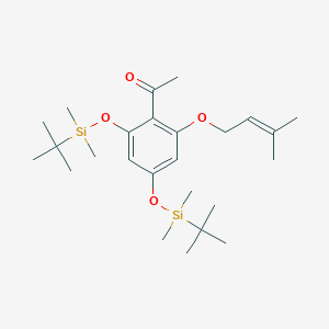 molecular formula C25H44O4Si2 B13446403 Bis-OTBS-6-[(3-methyl-2-buten-1-yl)oxy]phenyl]ethanone 