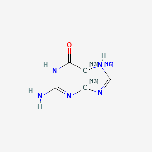 molecular formula C5H5N5O B13446408 Guanine-4,5-13C2,7-15N 