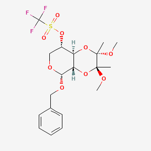 molecular formula C19H25F3O9S B13446414 Phenylmethyl 2,3-O-[(1S,2S)-1,2-Dimethoxy-1,2-dimethyl-1,2-ethanediyl]-alpha-L-xylopyranoside 4-(1,1,1-Trifluoromethanesulfonate) 