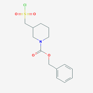 molecular formula C14H18ClNO4S B1344642 Benzyl 3-[(chlorosulfonyl)methyl]piperidine-1-carboxylate CAS No. 242459-83-2